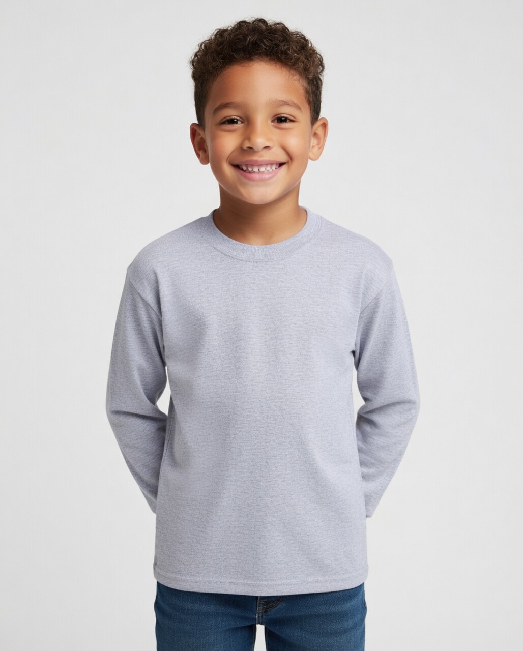 Gildan Heavy Cotton Youth Crew Neck Long Sleeve T-Shirt Kids Basic Tee for Everyday Wear